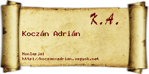 Koczán Adrián névjegykártya