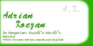 adrian koczan business card